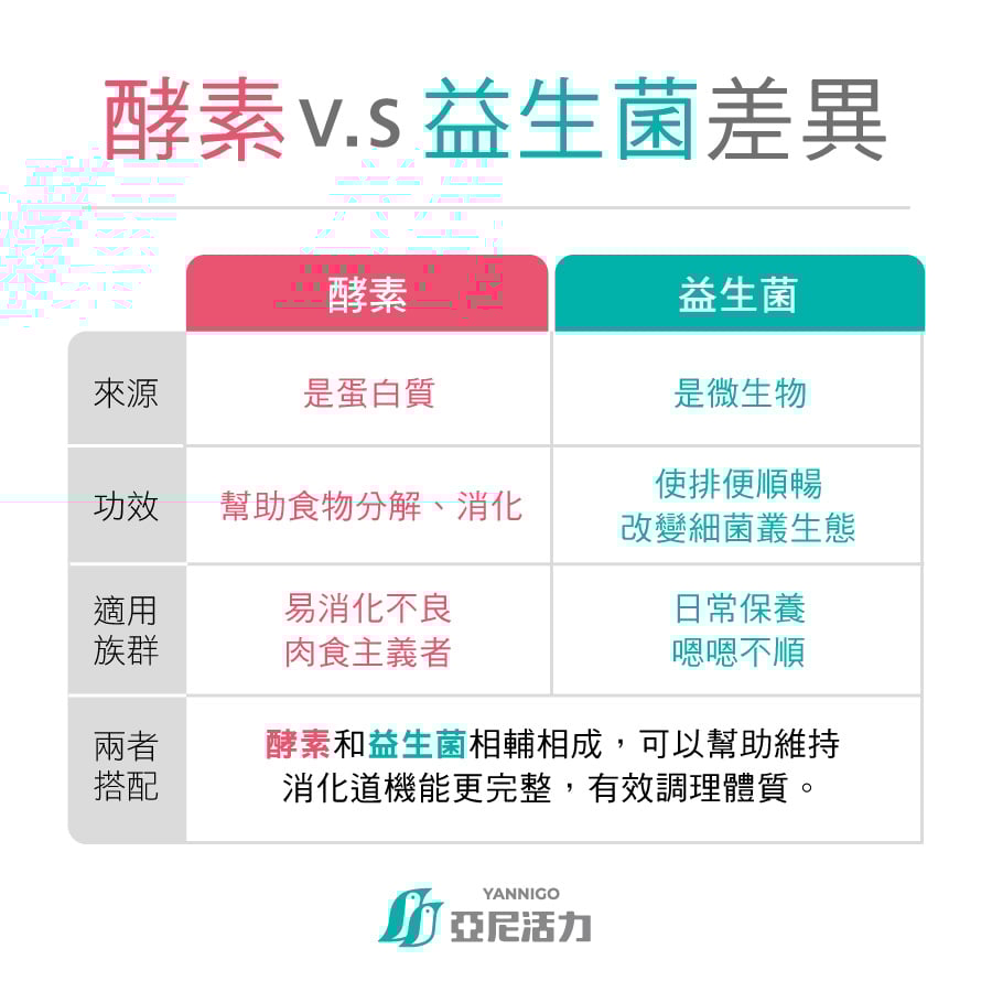酵素跟益生菌差在哪？